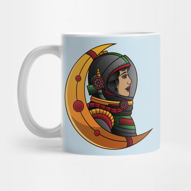 astronaut female traditional moon by Mako Design 